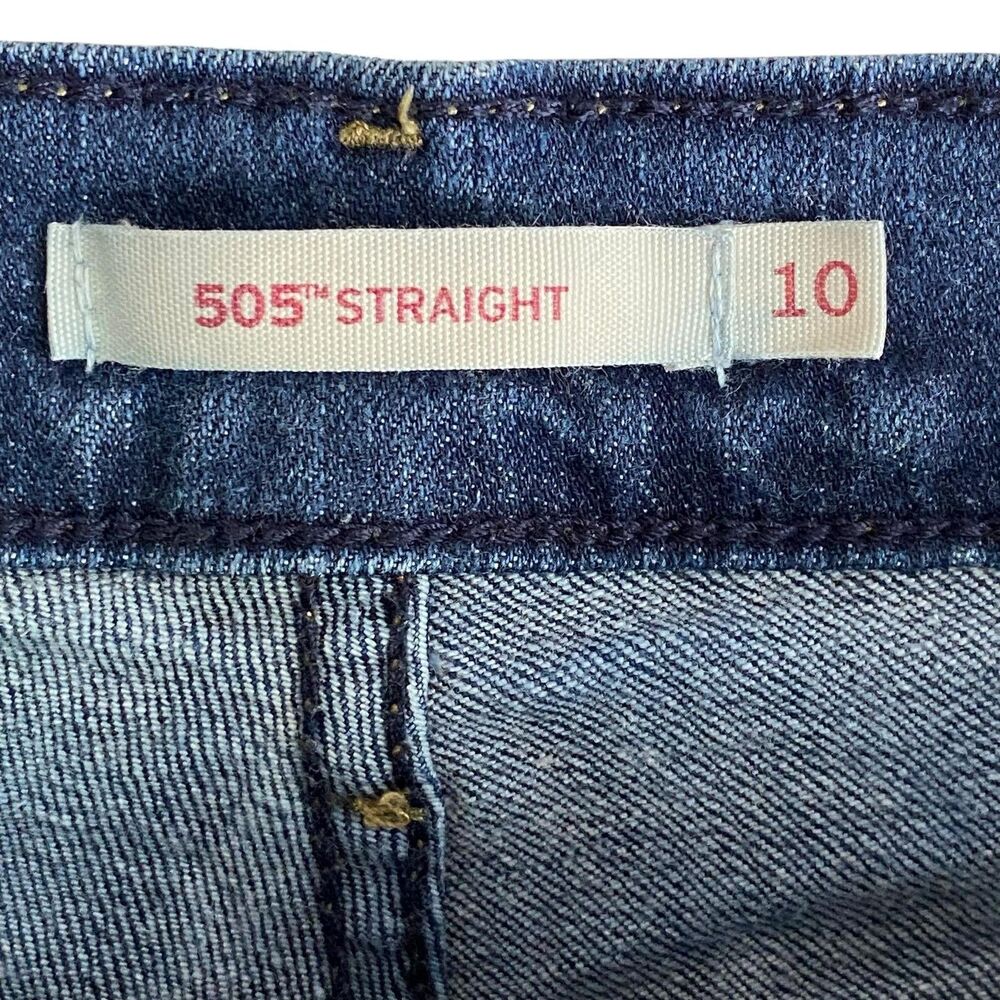 Levi's 505 Jeans Womens 10 Blue Straight Mid Rise Stretch 30 Inseam Denim - Picture 8 of 11